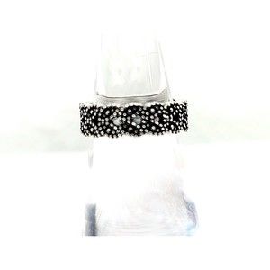 Vintage Silver & Black Interlocking Circles Ring Size 6 Women's Jewelry